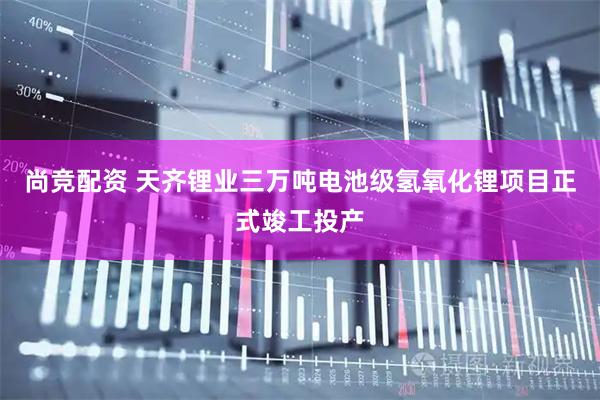 尚竞配资 天齐锂业三万吨电池级氢氧化锂项目正式竣工投产